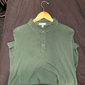 Peter Millar Lava Wash Longsleeve Forest Green Polo Shirt